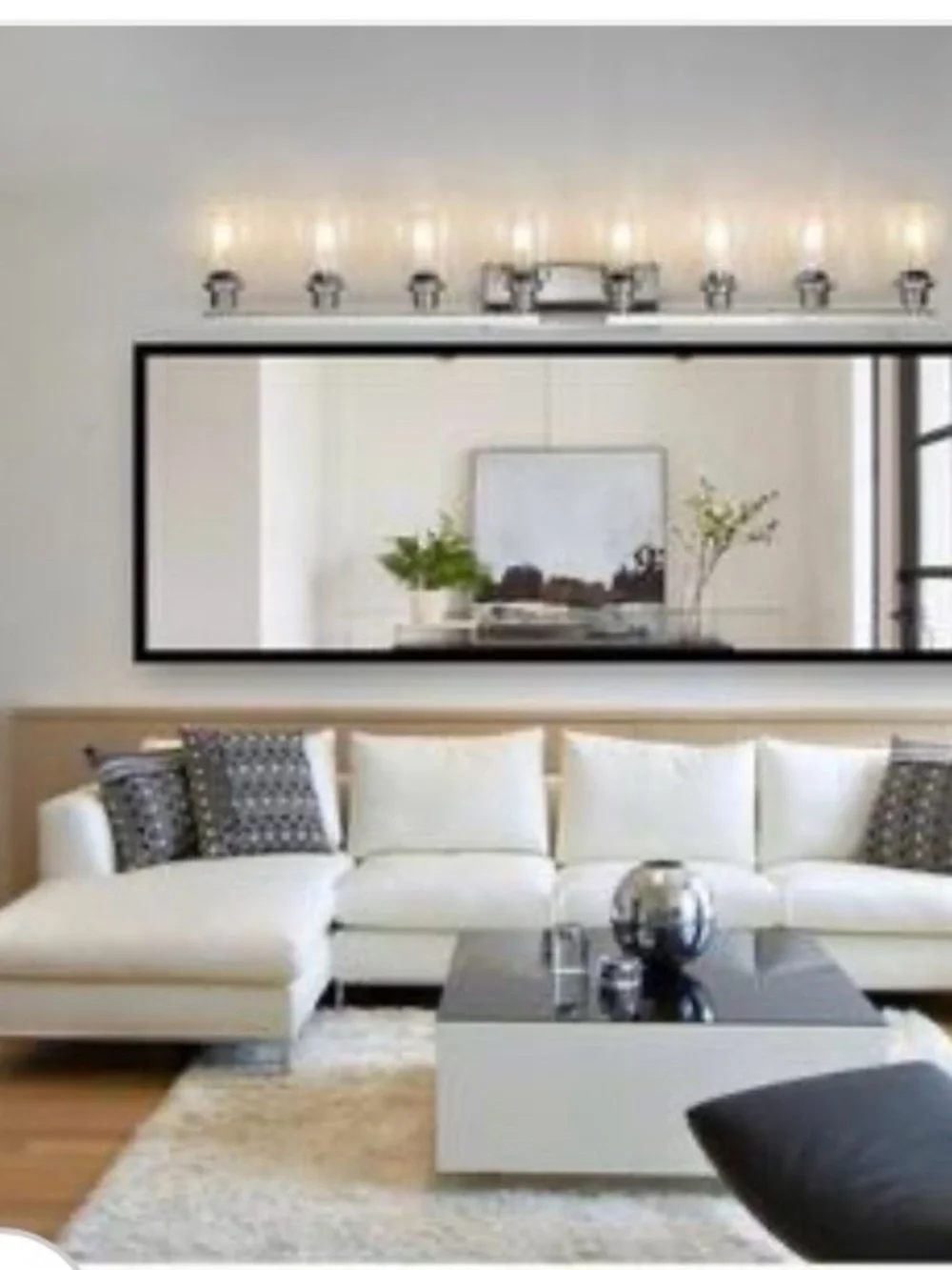 New 51” Brushed Nickel 8-Light Bathroom Vanity Light